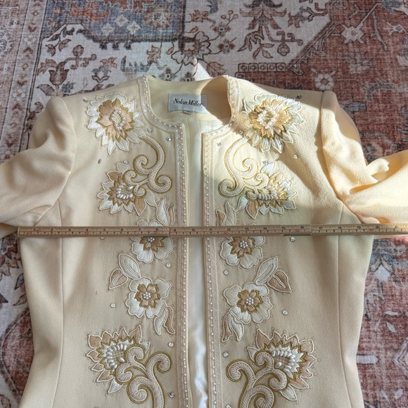 Nolan Miller Cream Floral Embroidered Blazer - Picture 9 of 9